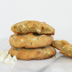 White Chocolate Chip Macadamia Nut Cookie Stack