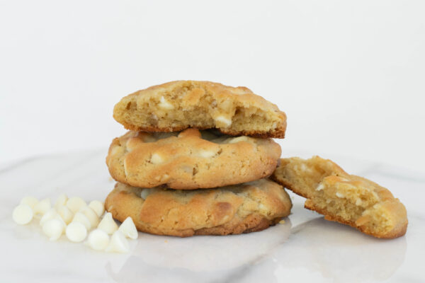 White Chocolate Chip Macadamia Nut Cookie Stack