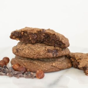 Cocoa Chocolate Chip Hazelnut Cookie Stack