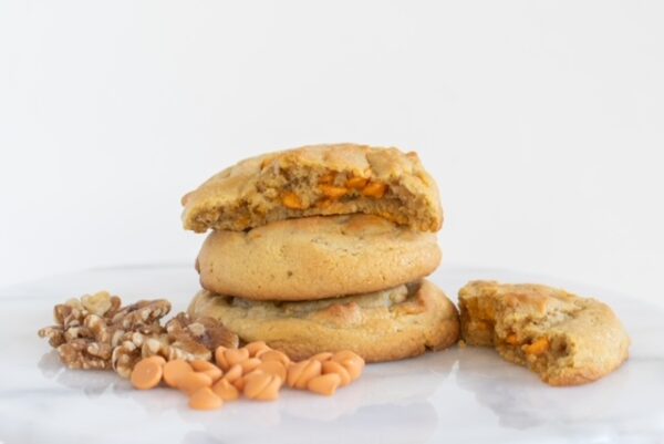 Caramel Chip Walnut Cookie Stack