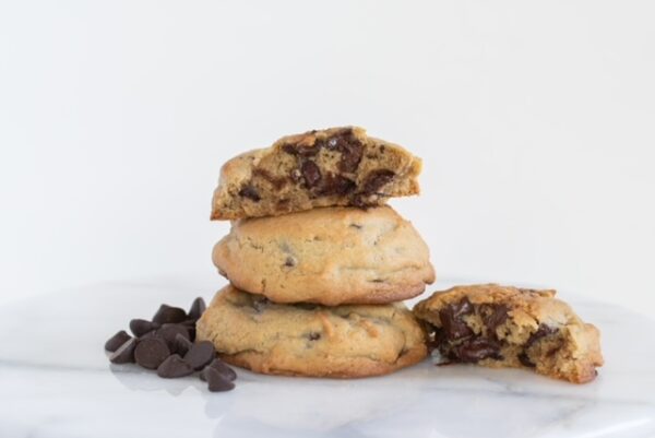 A stack of Chocolate Chip Hazelnut Cookies