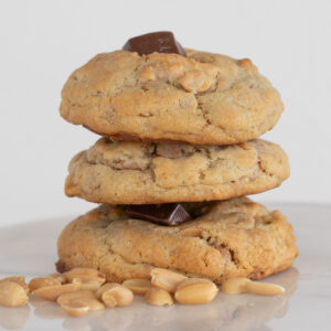 Salted Peanut Caramel Cookies Stack.