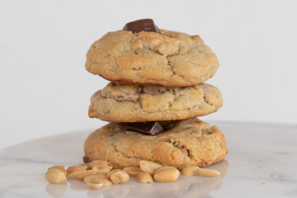 Salted Peanut Caramel Cookies Stack.